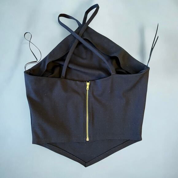 Eri + Ali Black Swingy Halter Top Anthropologie Size Small - Picture 3 of 7